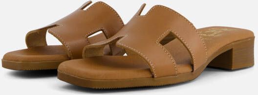 OH MY SANDALS Slippers cognac Leer