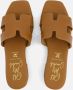 OH MY SANDALS Slippers cognac Leer Dames - Thumbnail 4