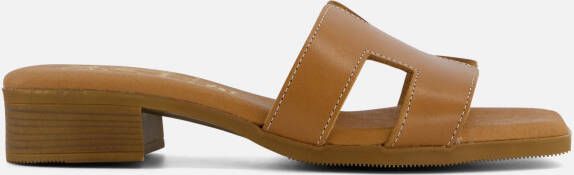 Oh My Sandals Slippers cognac Leer