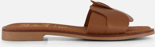 Oh My Sandals Slippers cognac Leer