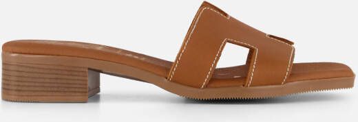Oh My Sandals Slippers cognac Leer