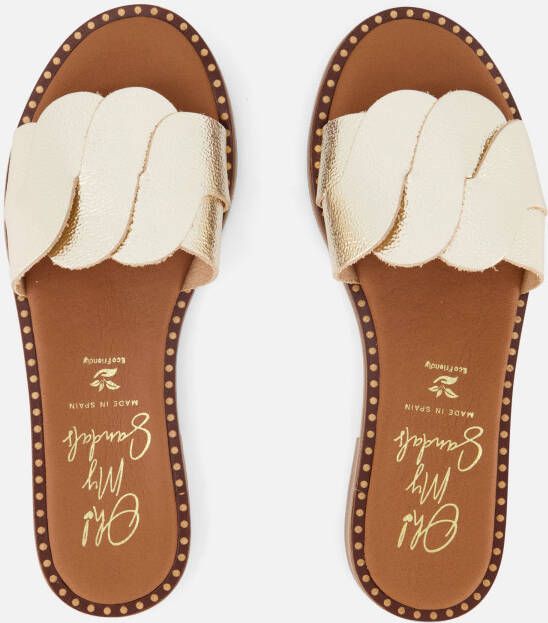 Oh My Sandals Slippers goud Leer