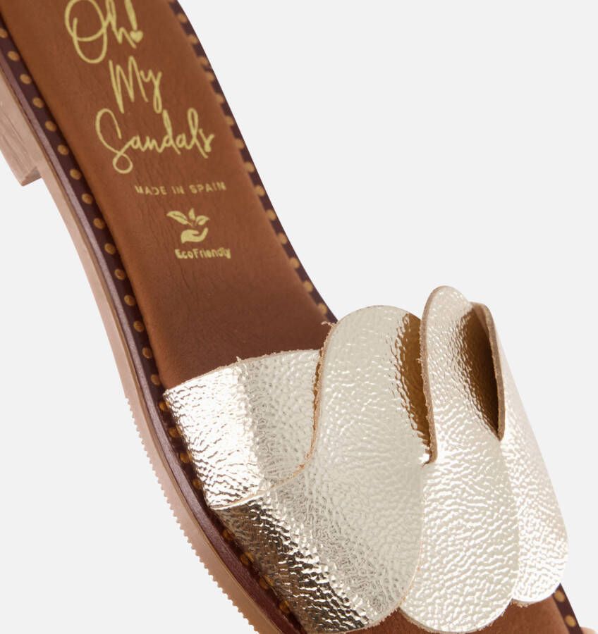Oh My Sandals Slippers goud Leer