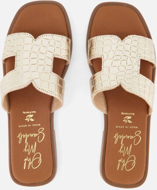 Oh My Sandals Slippers goud Leer