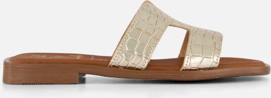 Oh My Sandals Slippers goud Leer