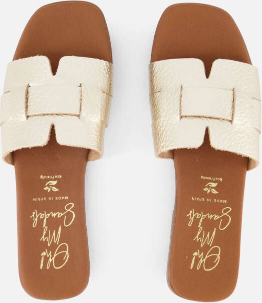 Oh My Sandals Slippers goud Leer