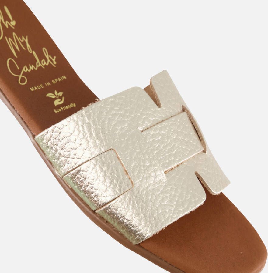 Oh My Sandals Slippers goud Leer