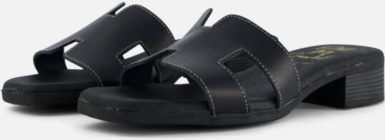 Oh My Sandals Slippers zwart Leer
