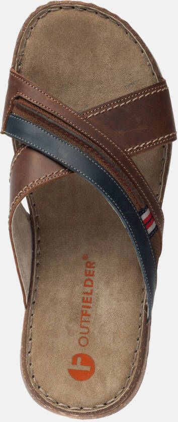 Outfielder Slippers cognac Leer