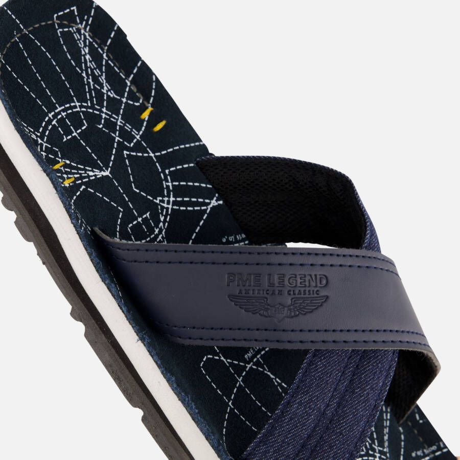 PME legend Haig Slippers blauw Textiel