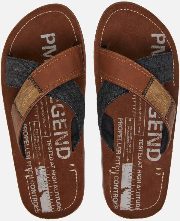 PME Legend Haig Slippers cognac Imitatieleer