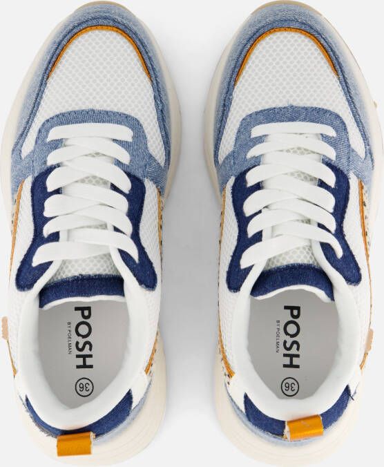 POSH by Poelman Denim Sneakers blauw Textiel
