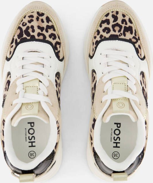 POSH by Poelman Leopard Sneakers beige Textiel