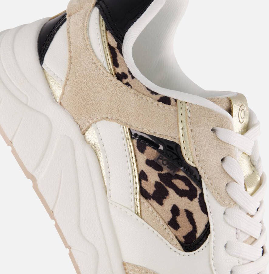 POSH by Poelman Leopard Sneakers beige Textiel