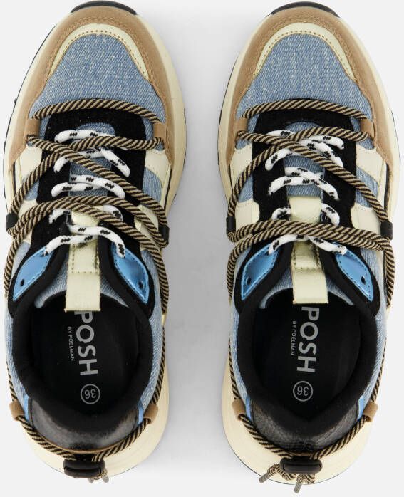 POSH by Poelman Sneakers blauw Textiel