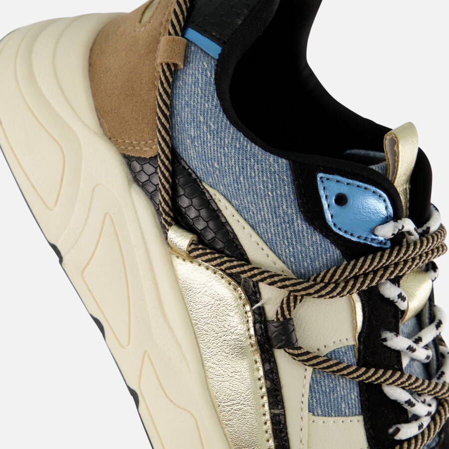 POSH by Poelman Sneakers blauw Textiel