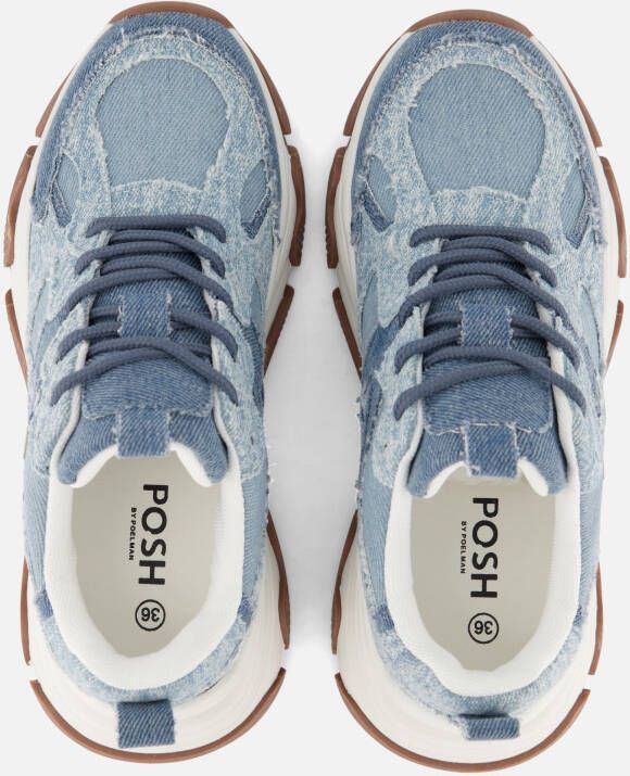 POSH by Poelman Sneakers denim blauw Textiel