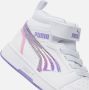 Puma Rebound v6 Mid sneakers wit lila oudroze Jongens Meisjes Imitatieleer 28 - Thumbnail 8