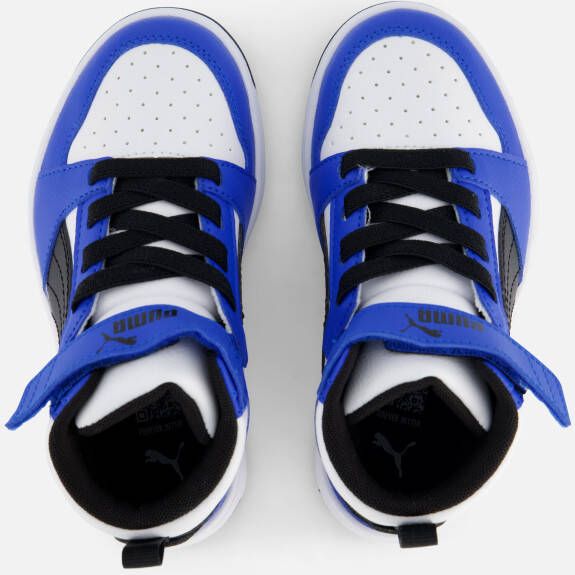 Puma Rebound v6 Mid Sneaker wit Imitatieleer