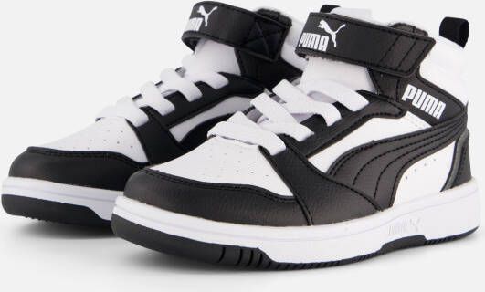 Puma Rebound v6 Mid Sneakers wit Imitatieleer