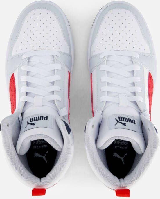 Puma Rebound v6 Mid Sneakers wit Imitatieleer