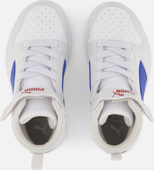Puma Rebound v6 Mid Sneakers wit Imitatieleer