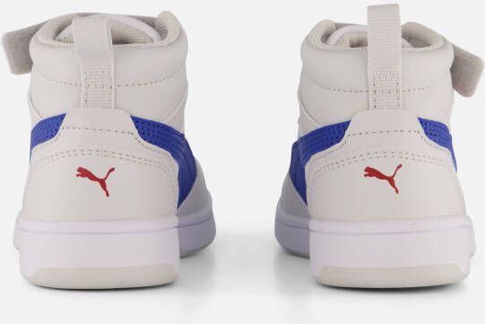 Puma Rebound v6 Mid Sneakers wit Imitatieleer
