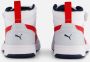 Puma Rebound V6 Mid sneakers lichtgrijs zwart rood Jongens Meisjes Imitatieleer 35 - Thumbnail 6