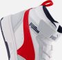 Puma Rebound V6 Mid sneakers lichtgrijs zwart rood Jongens Meisjes Imitatieleer 35 - Thumbnail 9