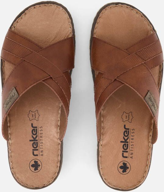 Rieker Bend Morelia Slippers bruin Imitatieleer