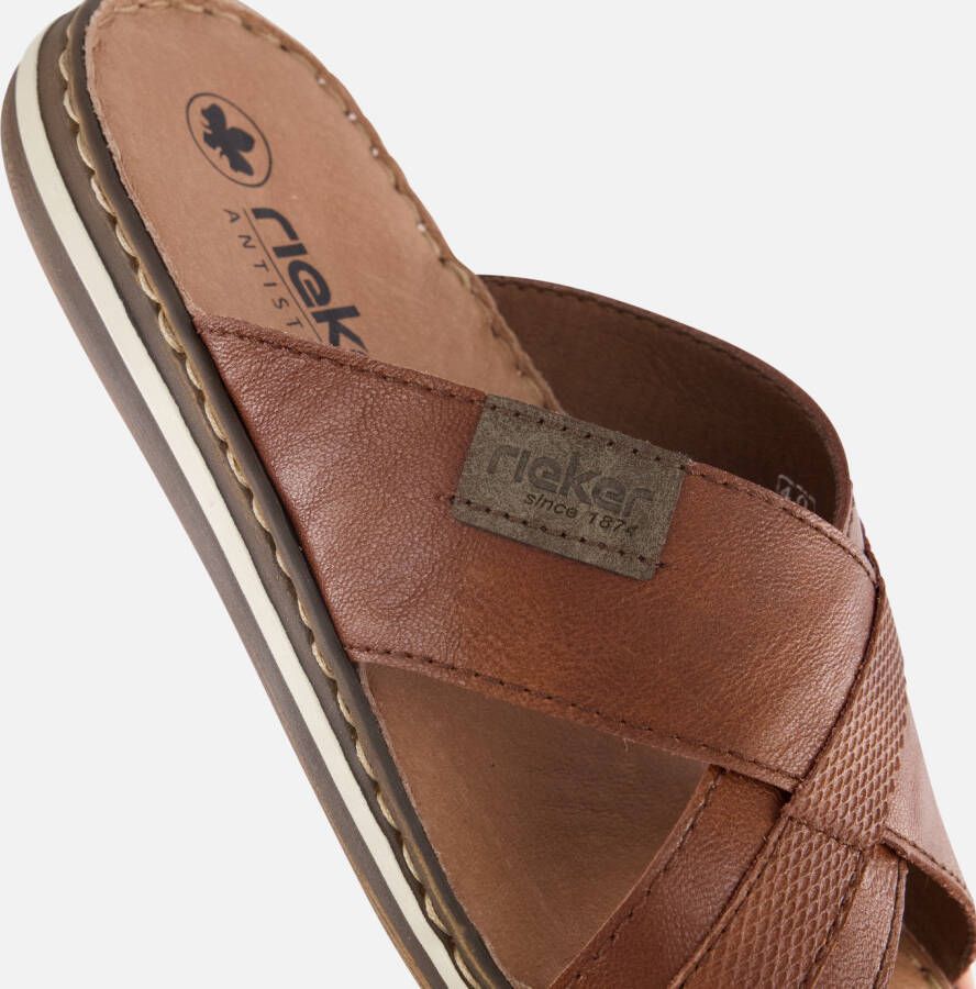 Rieker Bend Morelia Slippers bruin Imitatieleer
