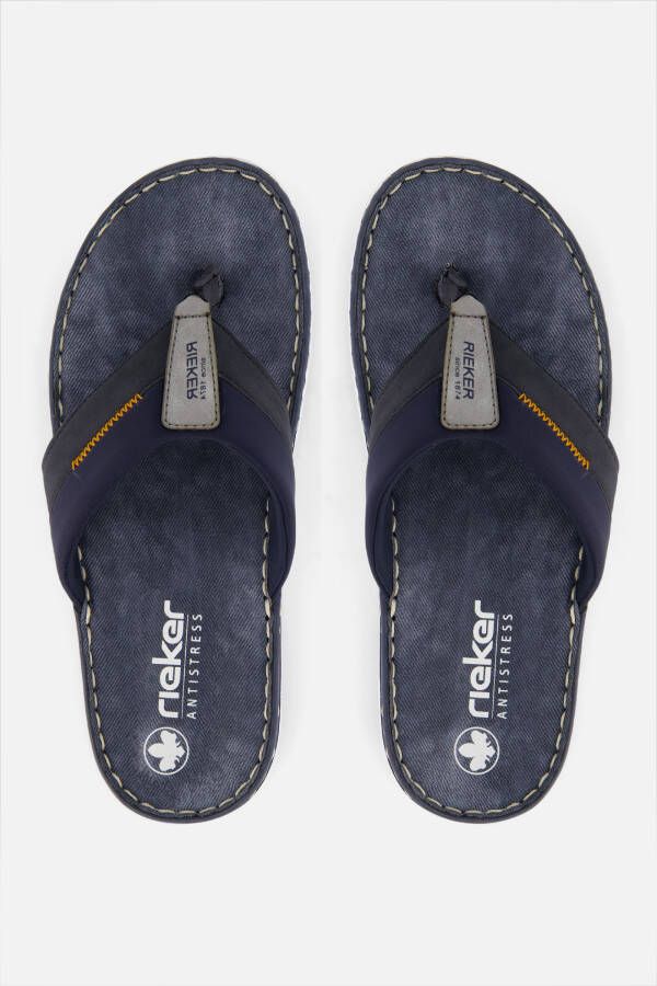 Rieker Dollaro Slippers blauw Leer