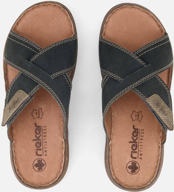 Rieker Jaipur Morelia Slippers blauw Imitatieleer