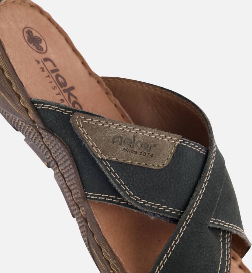 Rieker Jaipur Morelia Slippers blauw Imitatieleer