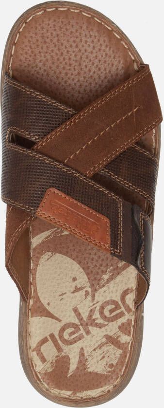 Rieker Kruisband Slippers bruin Synthetisch