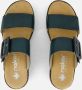 Rieker Petrol Kruis Geborduurde Slipper Green Dames - Thumbnail 4