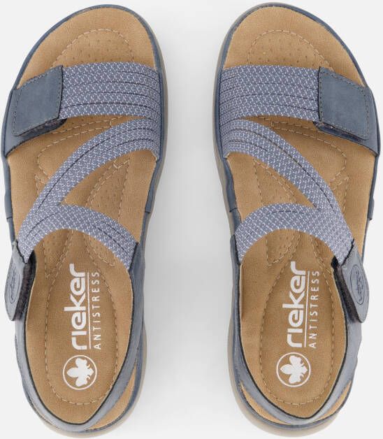 Rieker Sandalen blauw Textiel
