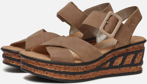 Rieker Sandalen met hak beige Synthetisch