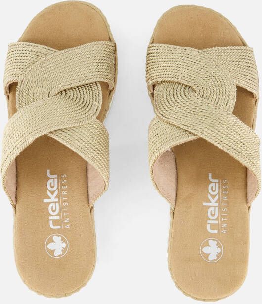 Rieker Slippers beige Textiel
