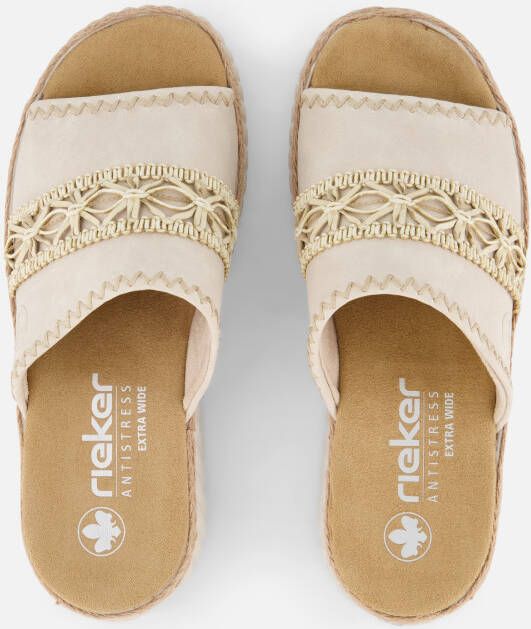 Rieker Slippers beige Textiel