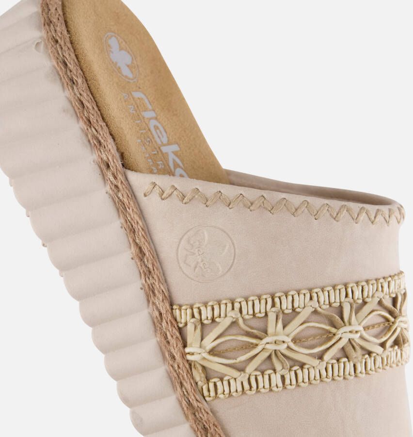 Rieker Slippers beige Textiel