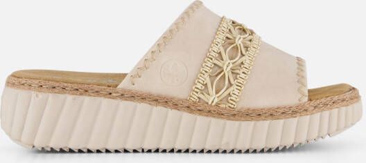 Rieker Slippers beige Textiel