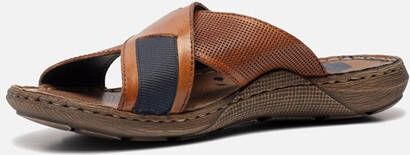 Rieker Slippers cognac Textiel