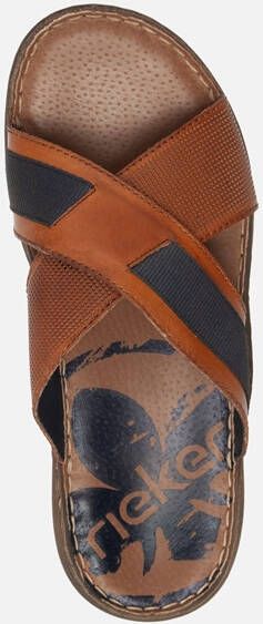 Rieker Slippers cognac Textiel