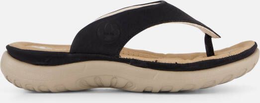 Rieker Slippers zwart Textiel
