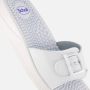 Scholl NEW MASSAGE PVC Womens White FALSO Mules White - Thumbnail 66