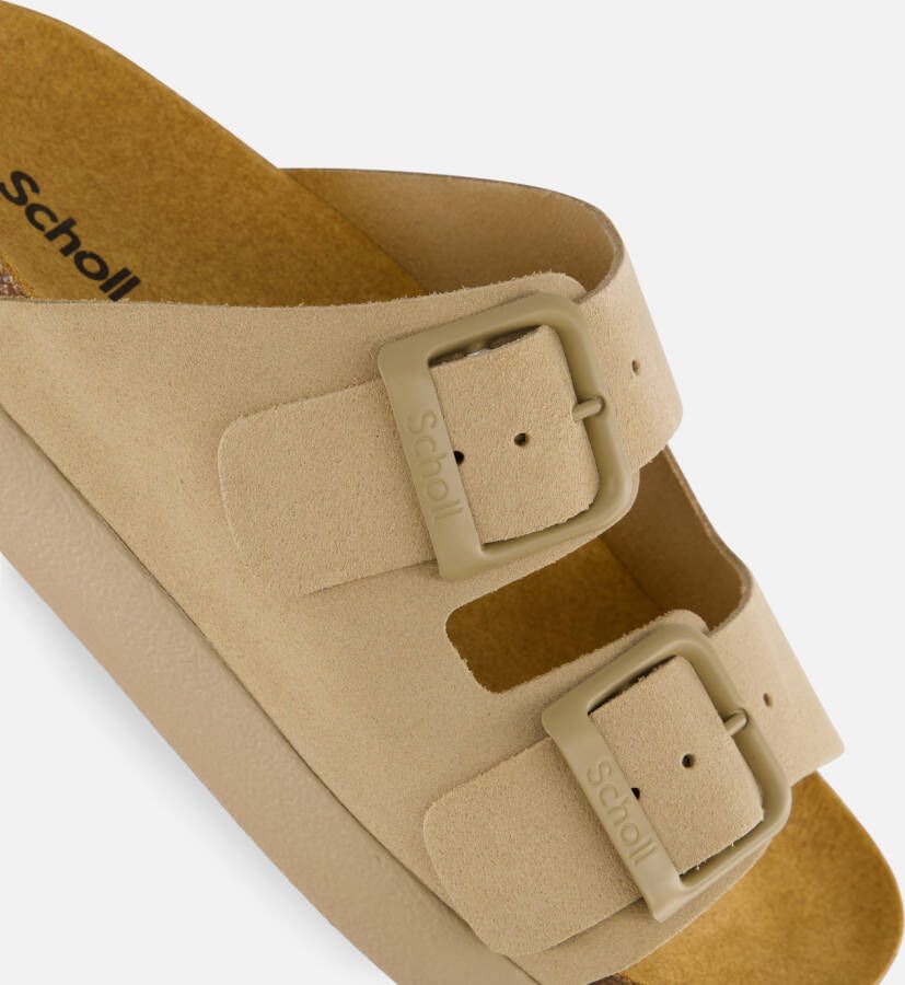 Scholl Noelle Chunky Slippers beige Suede