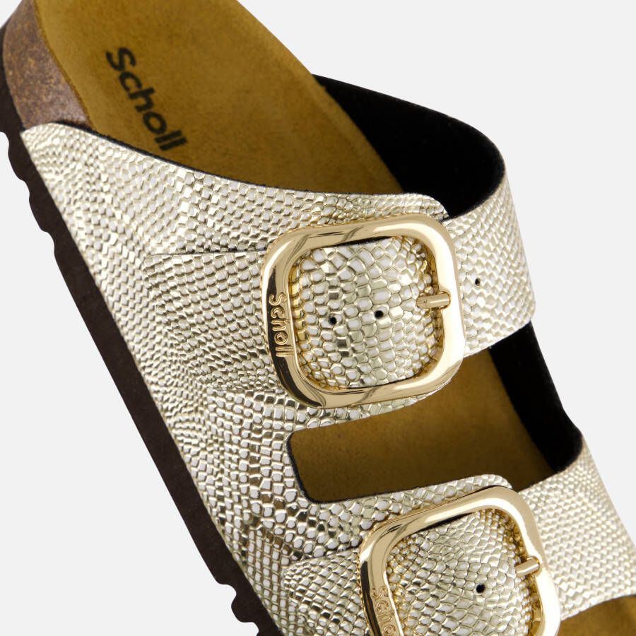 Scholl Noelle Raffia Slippers goud Leer