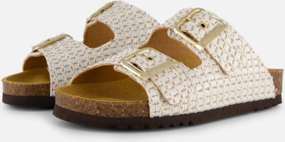 Scholl Noelle Raffia Sandalen wit Synthetisch