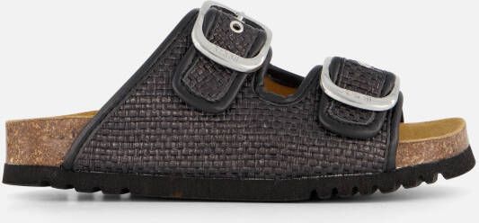 Scholl Noelle Raffia Slippers zwart Textiel